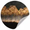 Gouden Bomen in Mistig Landschap Wandcirkel behangsticker klein -3d