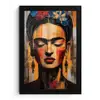 Portret - Vrouw - Bloemen fotolijst zwart zonder passe partout klein -3d