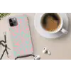 Abstract - Patroon - Blauw - Roze - Kleurrijk Hoesje iPhone 12 Pro met koord klein -oordop