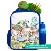 Busje met allemaal dieren Kinderrugzak - Blauw middel -inhoud_NL