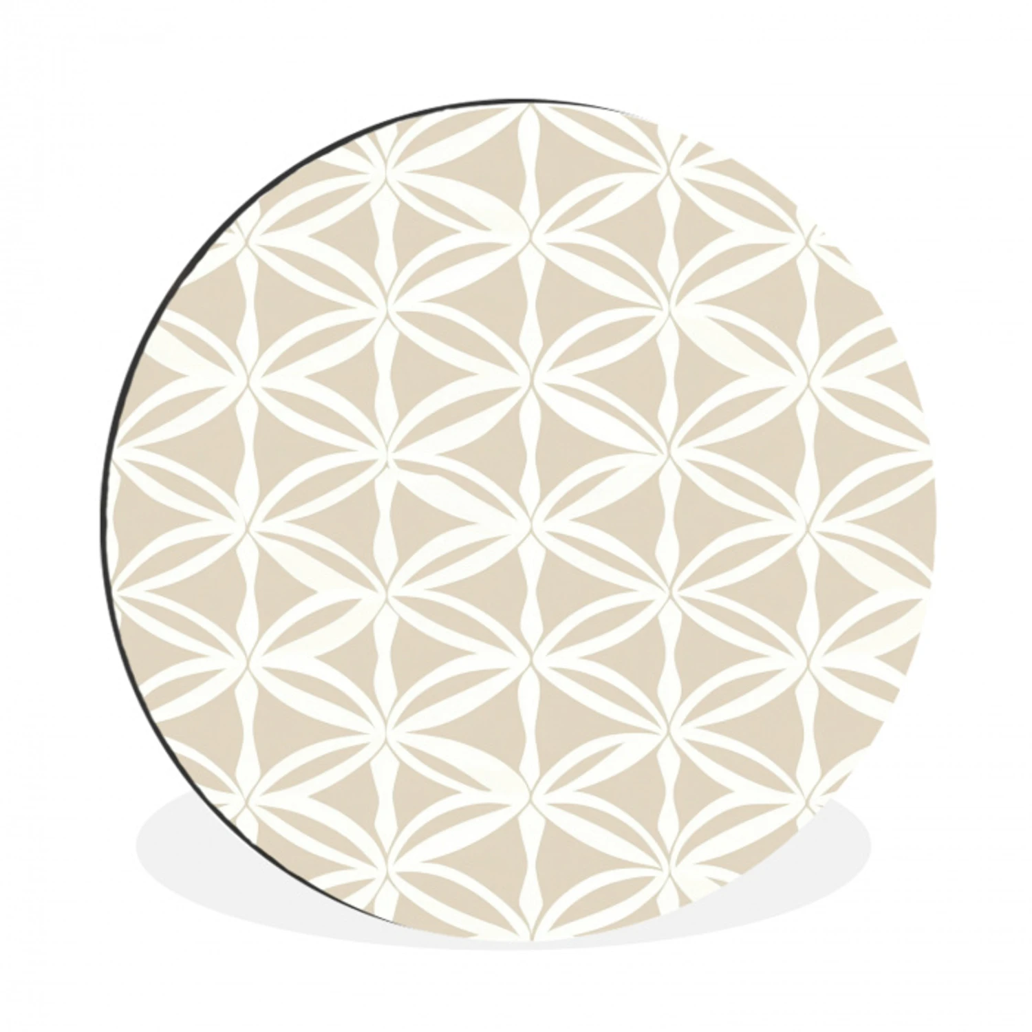 Motief - Modern - Beige Wandcirkel aluminium klein 190 -3d