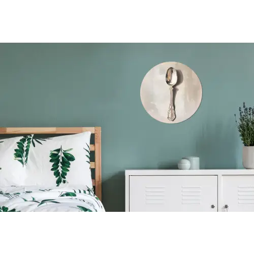 Lepel - Verf - Zilver Wandcirkel aluminium klein -slaapkamer