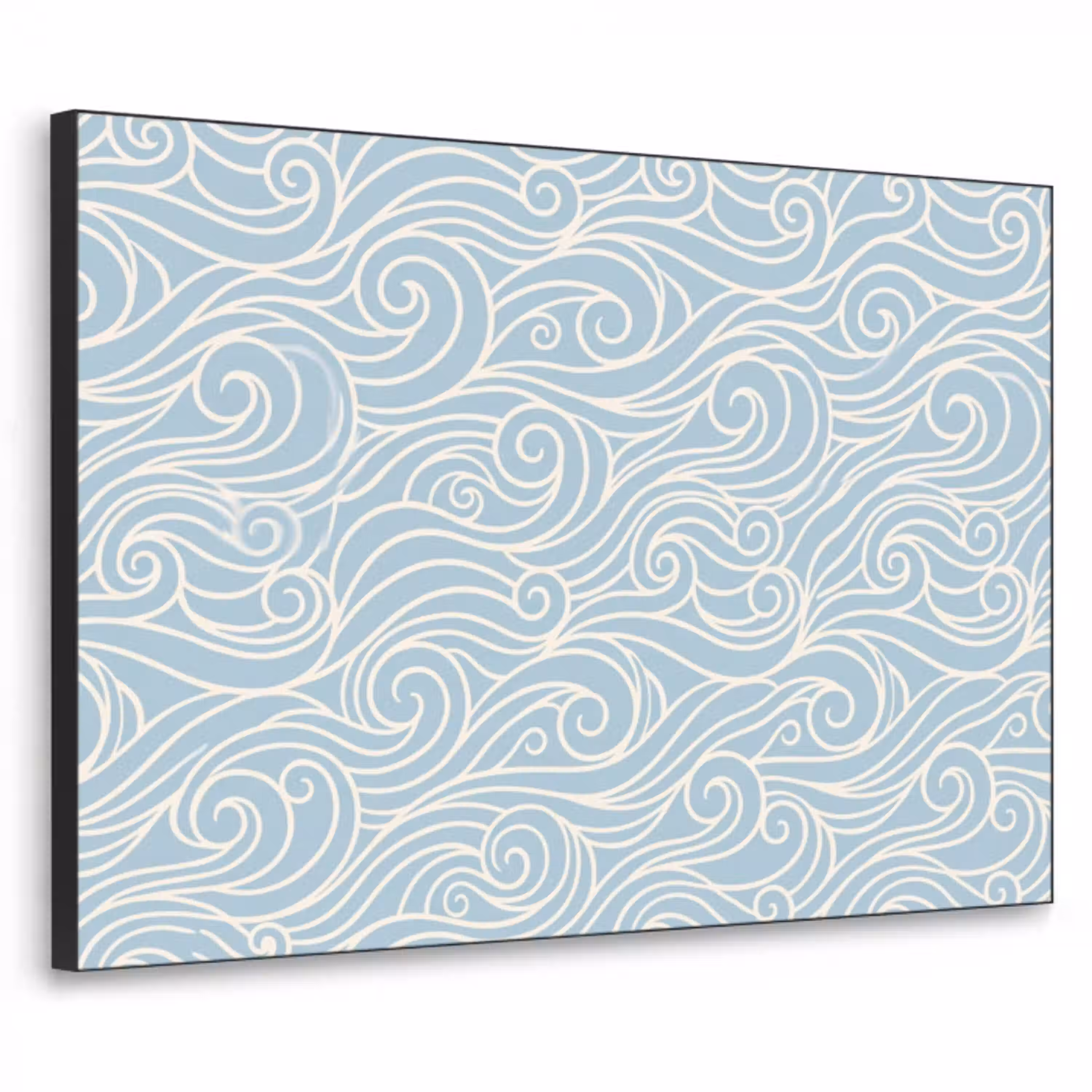 Golf - Abstract - Natuur - Modern - Blauw Textielframe zwart klein -3d