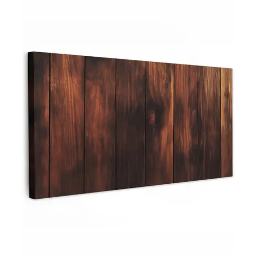 Hout - Planken - Vintage - Donkerbruin Tuinposter op houten frame 2 cm dik xxl -3d