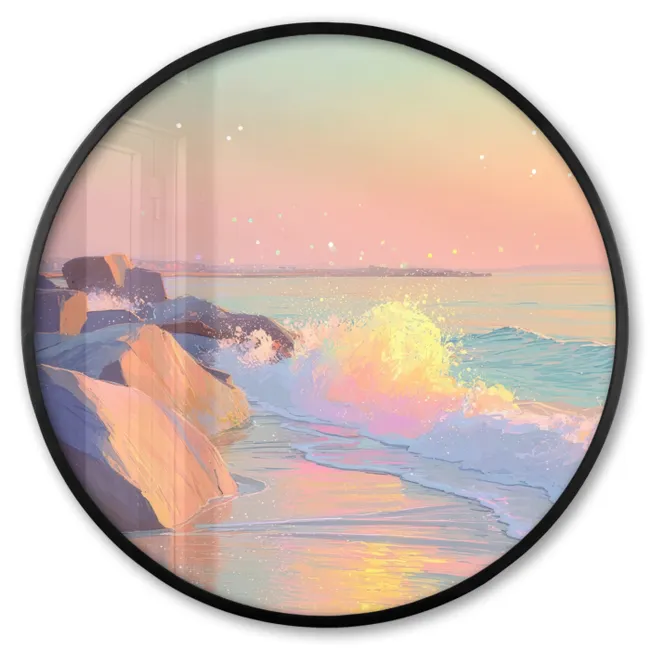 Photo Frame Round - Summer light - Beach - Sparkling accents