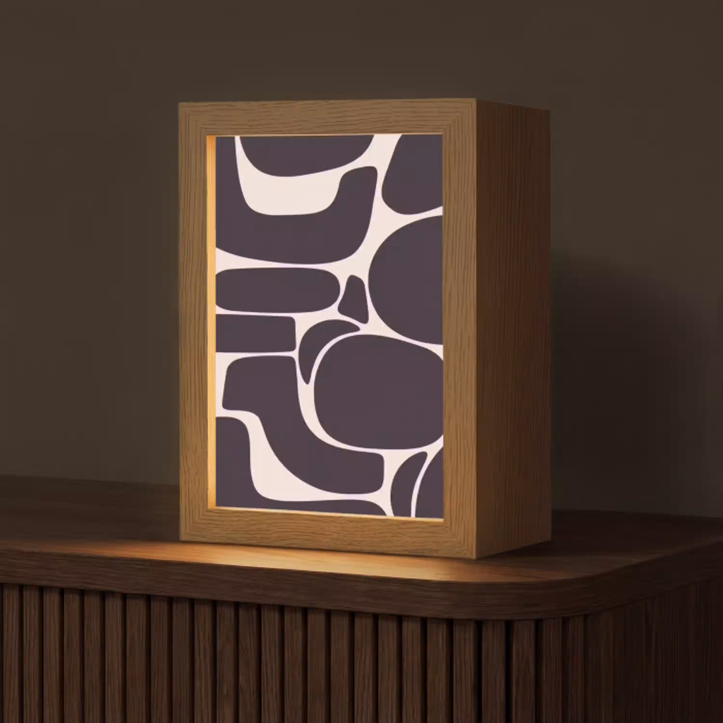Patroon - Organisch - Zwart Light Box met kabel (Tafellamp) klein -z3d_website
