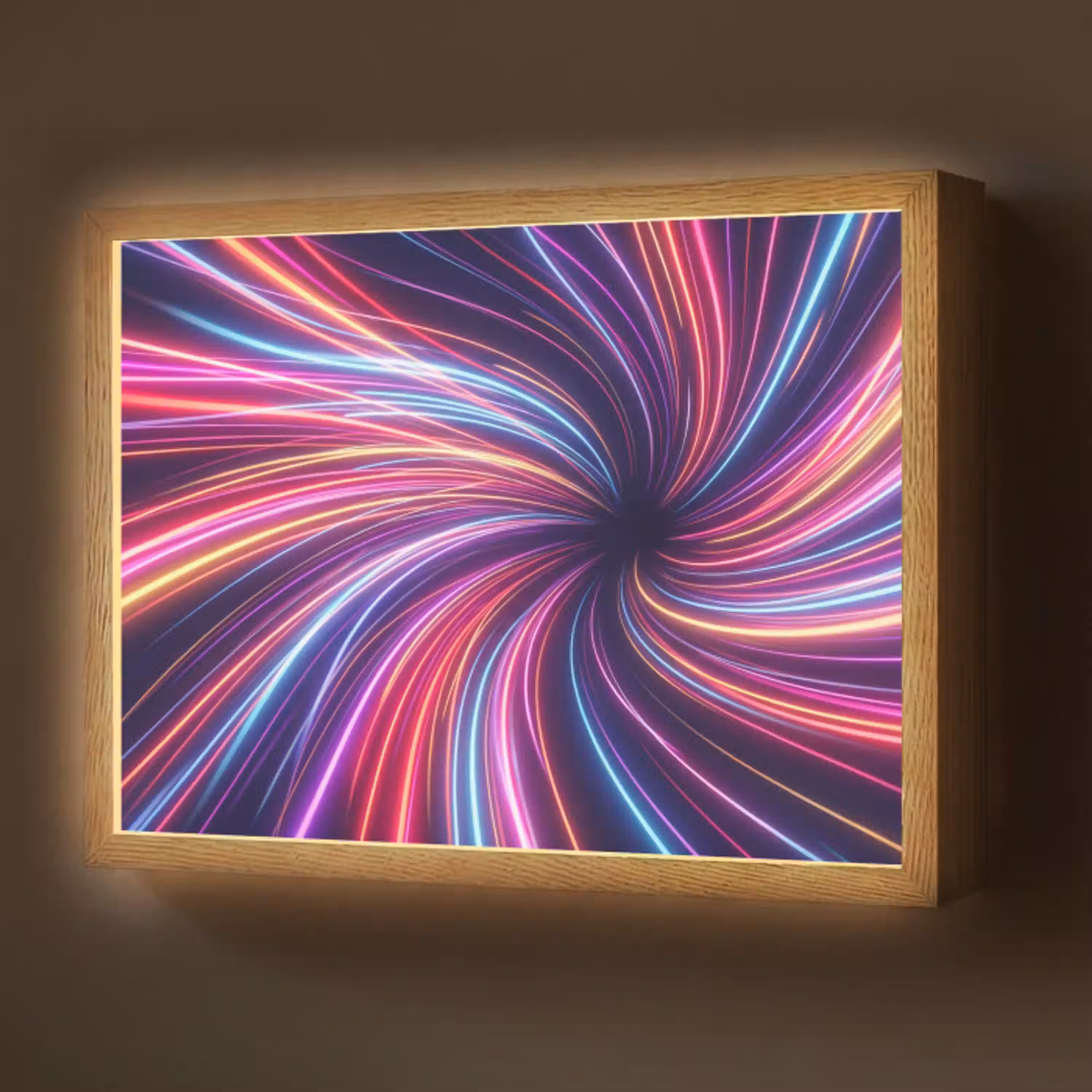 Abstract - Swirl - Futuristic - Neon Light Box met batterij (Wandlamp) middel -z3d_website