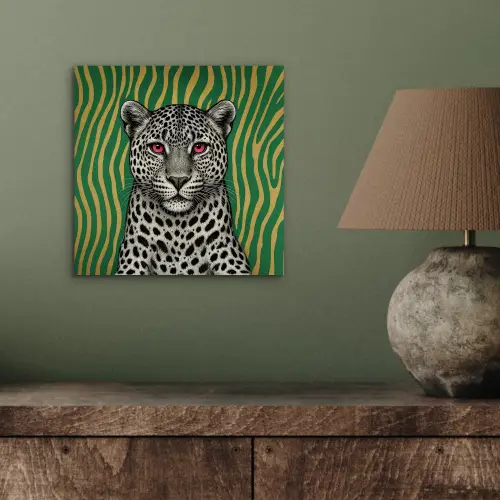 Panter - Zebrapatroon - Groen aluminium wit klein -sfeer2