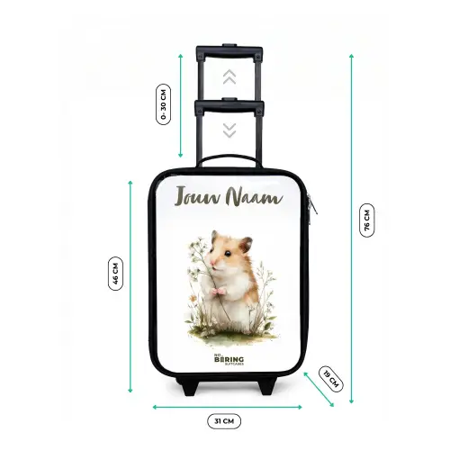 Dier - Natuur - Hamster Kinderkoffer - Zwart klein -productfoto_formaten