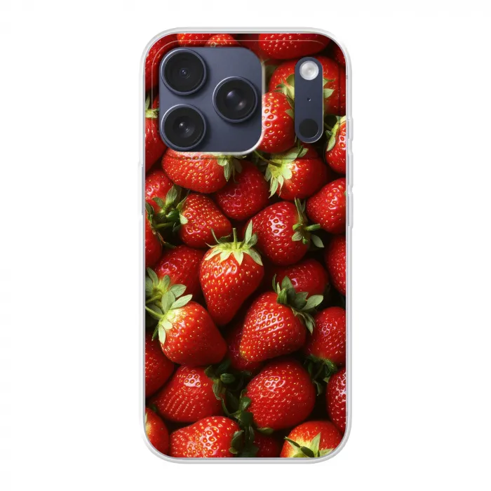Aardbei - Fruit - Rood Telefoonhoesje iPhone 17 Pro klein -3d