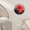 Zon - Krijger - Bomen - Bergen Wandcirkel kunststof plaat 5mm dik klein -sfeer5