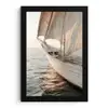 Zeilboot - Zee - Beige - Zon fotolijst zwart zonder passe partout klein -3d