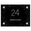Zwart met stippen - Klassiek Naambord Rechthoek middel -3d