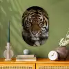 Tijger - Wilde dieren - Portret Wandcirkel Ovaal Forex klein -sfeer2
