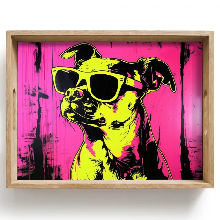 Hond - Zonnebril - Roze - Art Dienblad Rechthoek middel -z3d_shopping