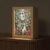 Kerstfeest - Dennenbos - Rood Light Box met kabel (Tafellamp) klein -z3d_website