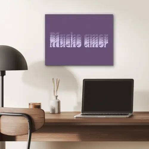 Mucho amor - Paars - Grafisch PET vilt klein -sfeer5