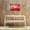 Tulpenvelden met windmolens bij zonsondergang Tuinposter op houten frame 2 cm dik klein -sfeer4