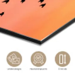 Zwerm - Vogels - Oranje aluminium wit klein -closeup_NL