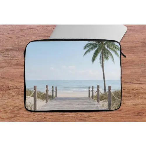 Palmbomen - Pad - Horizon laptophoes neopreen klein -tafel