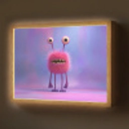 Monster - Roze - Paars Light Box met batterij (Wandlamp) middel -z3d_website
