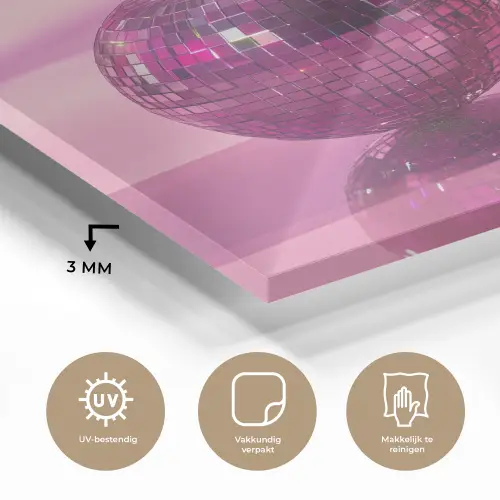 Glitter - Discobol - Roze - Kersen plexiglas 5mm klein -sfeer2