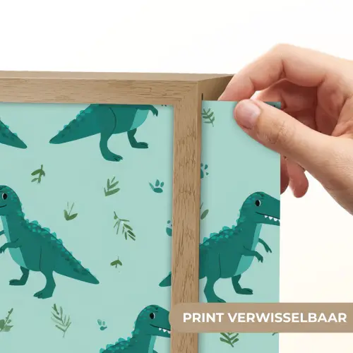 Donkergroen - Dinosaurussen - Afdrukken - Bladeren Light Box met batterij (Wandlamp kind) middel -USP_websiteprintNL
