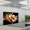 Bloemen - Goud - Graffiti - Zwart - Abstract keuken achterwand spatscherm klein -3d_schuin