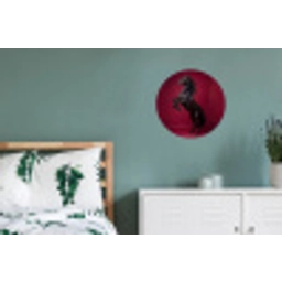Hengst - Steigert - Rood Wandcirkel aluminium klein -slaapkamer