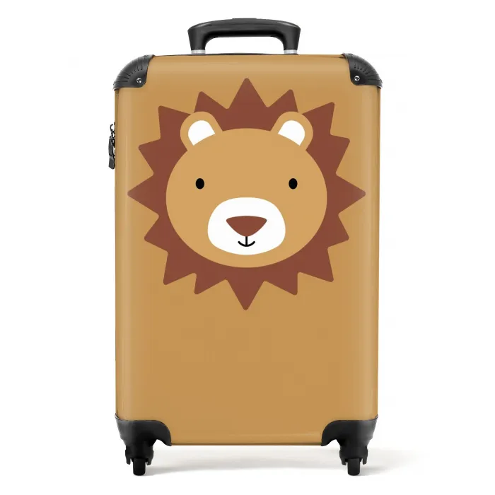 Dierenportret - Leeuw - Bruin NBS - Handbagage koffer - Unisex middel -productfoto_recht