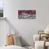 Bougainvillea - Stenen Muur - Roze tuinposter los doek klein -sfeer8