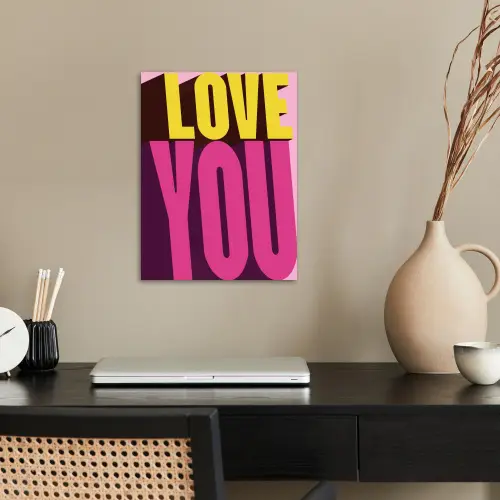 Love - Tekst - Roze - Valentijn poster papier klein -sfeer1