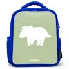 Groen met Triceratops dino Kinderrugzak - Blauw middel -3d