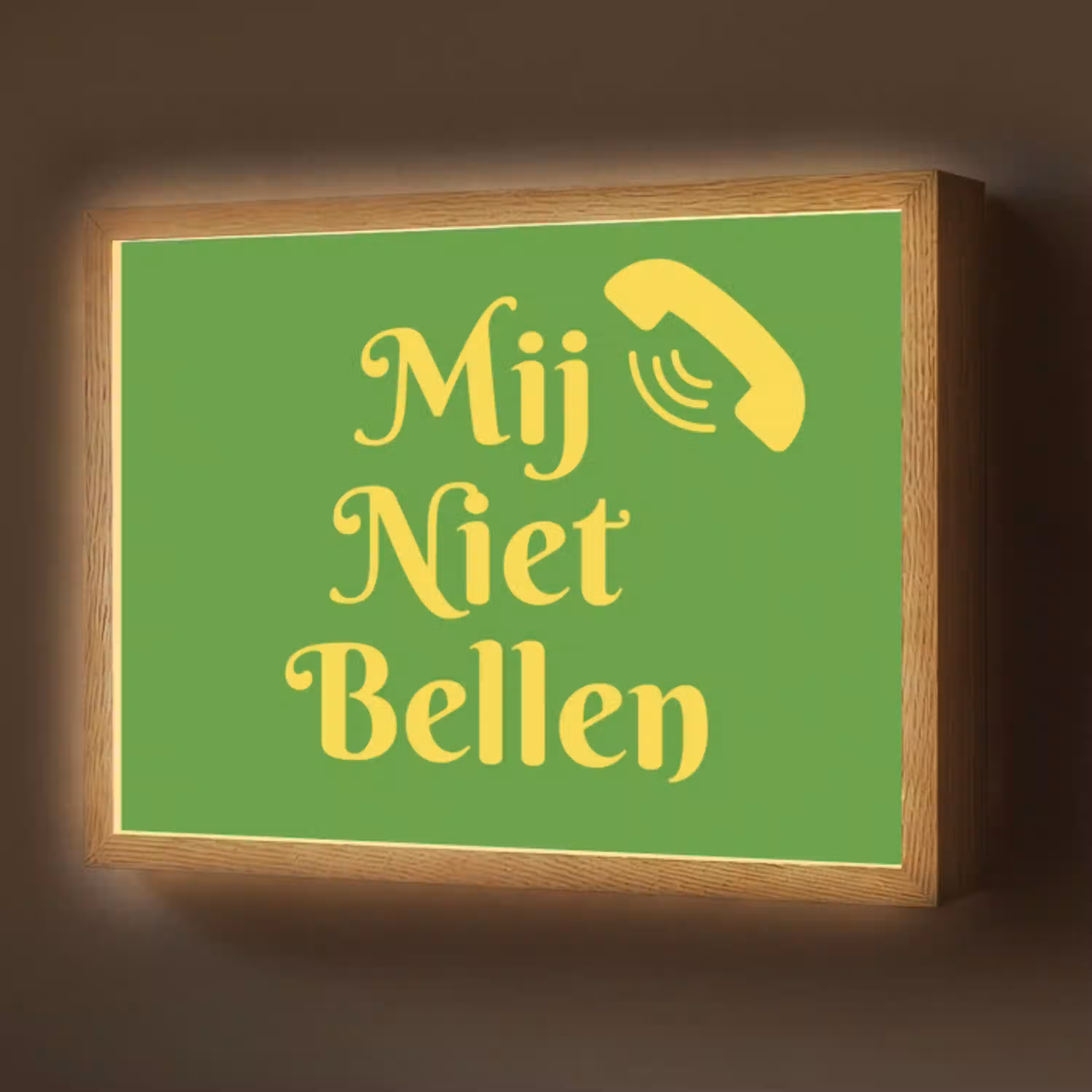 Mij niet bellen - Telefoon - Groen Light Box met batterij (Wandlamp) middel -z3d_website