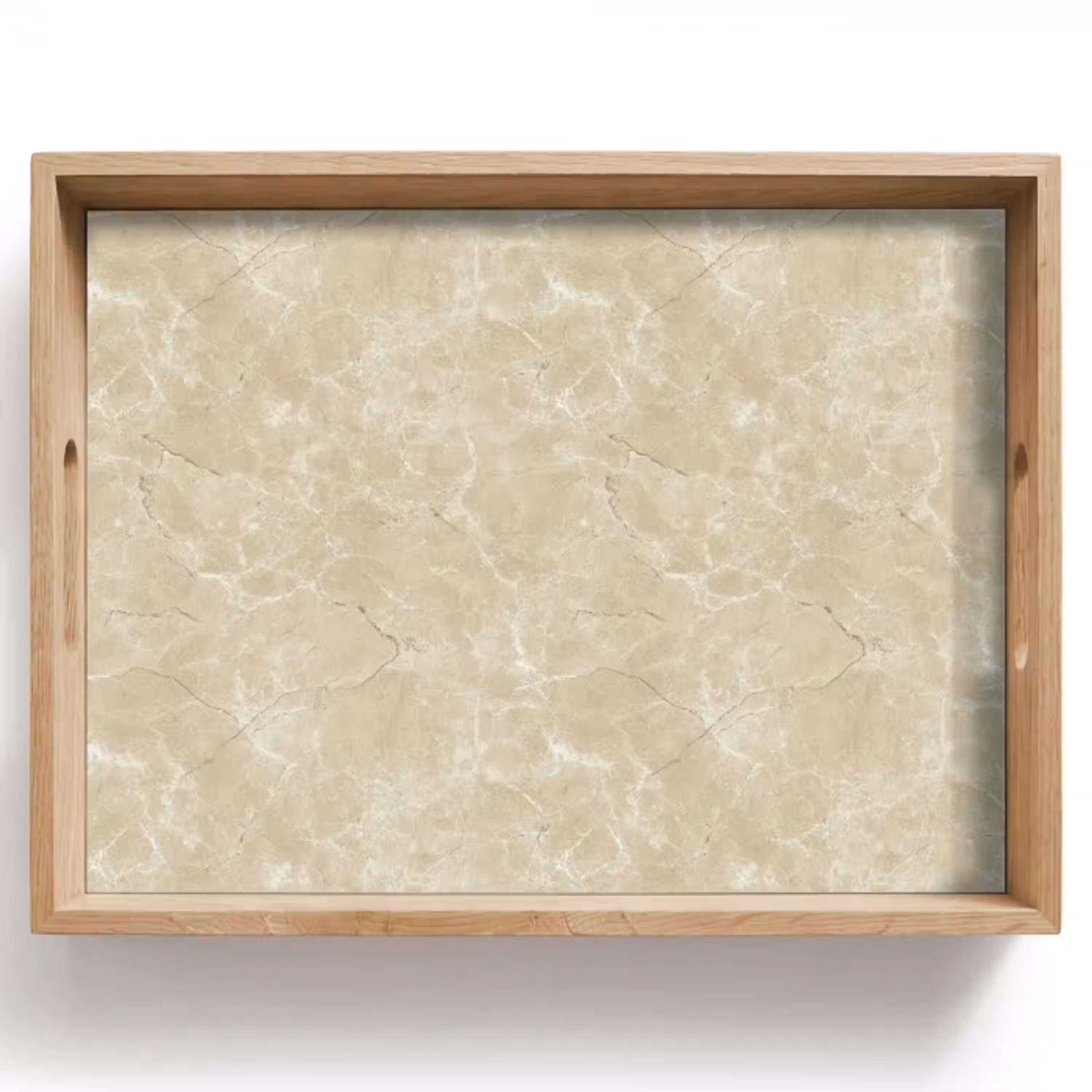 Lichtbeige - Marmer - Diffusie adering Dienblad Rechthoek middel 911 -z3d_shopping