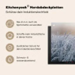 Rijp - Gras - Kristallen - Winter - Minimalistisch Inductie beschemer met haakjes klein -ky-usp-de