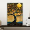 Boom - Maan - Bloemen - Goud - Kunst canvas 2cm klein -sfeer6