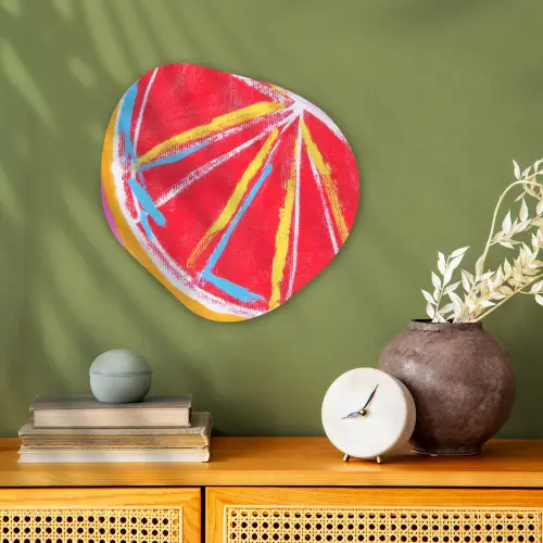 Grapefruit - Geschilderd - Roze - Strepen Wandcirkel Organisch Forex 3mm klein -sfeer2