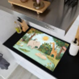 Jungle - Oase - Dieren - Kleurrijk Inductie beschemer met haakjes klein -sfeer1