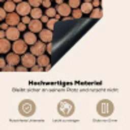 Houtblokken - Textuur - Patroon - Bruin - Rustiek Inductie beschemer met haakjes klein -ky-onderkant-de