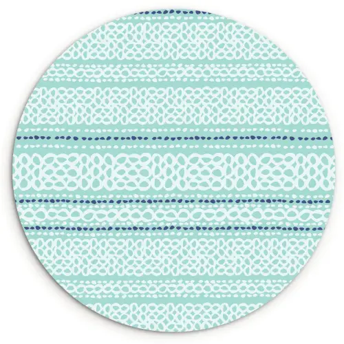 Lijnen - Blauwgroen - Patroon Wandcirkel plexiglas klein 852 -3d