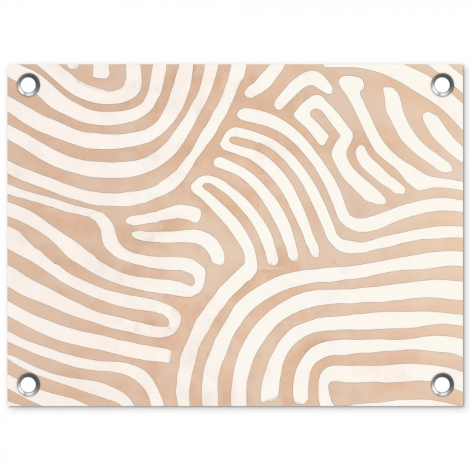 Beige - Aardspatroon tuinposter los doek klein -3d
