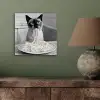 Kat - Siamees - Zwart Wit - Schattig - Dieren aluminium wit klein -sfeer2