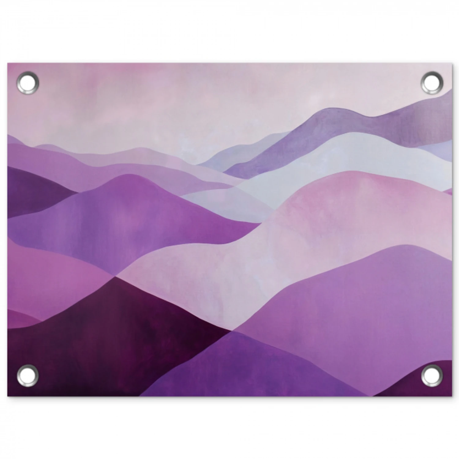 Abstract - Heuvels - Landschap - Paars tuinposter los doek klein -3d