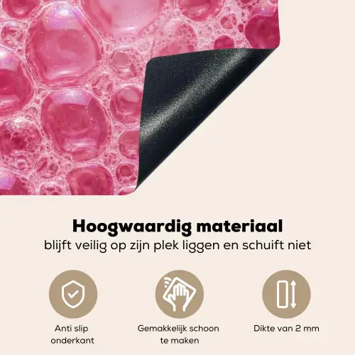 Roze - Schuim - Bubbels Inductie beschemer met haakjes klein -ky-onderkant-nl