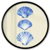 Schelpen - Blauw - Beige Fotolijst rond zonder passe partout klein -3d