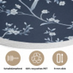 Grafisch - Bloesemtak - Blauw Akoestische PET Vilt - Rond klein 838 -closeup_DE