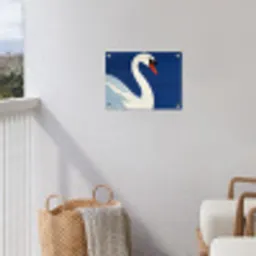 Zwaan - Wit - Snavel - Illustratie tuinposter los doek klein -sfeer8