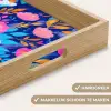 Bloemen - Blauw - Roze Dienblad Rechthoek middel -USP_HandgreepNL