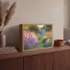 Tuinhuisje - Blauw - Bloemen Light Box met batterij (Wandlamp) middel -sfeer2